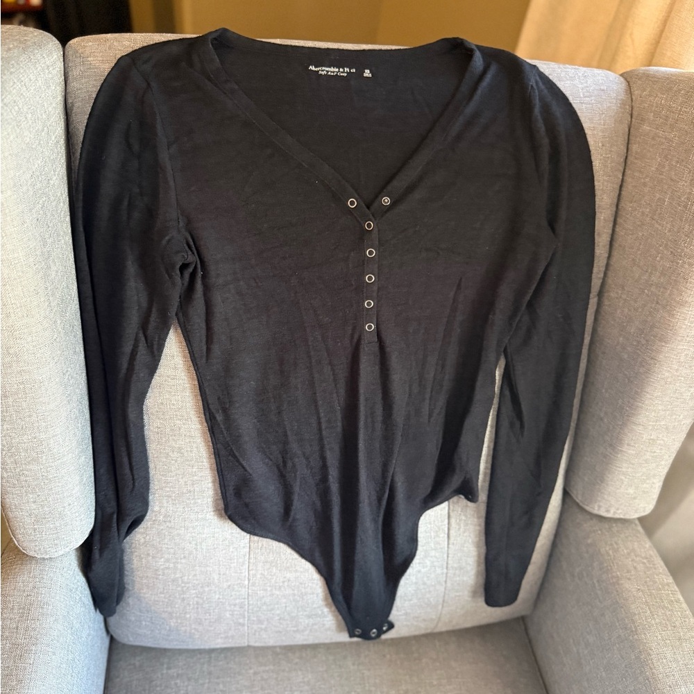 Abercrombie & Fitch Black V-Neck Bodysuit